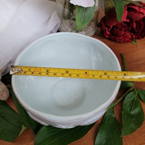 Laguna Coastal Cottage Blue Sky Ceramic Coastal Theme Etched Dining Bowl *NWT - Picture 8 of 11